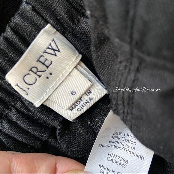 J.Crew black linen pom pom trim pull-on pants *shop@iamwarrior - Picture 10 of 11